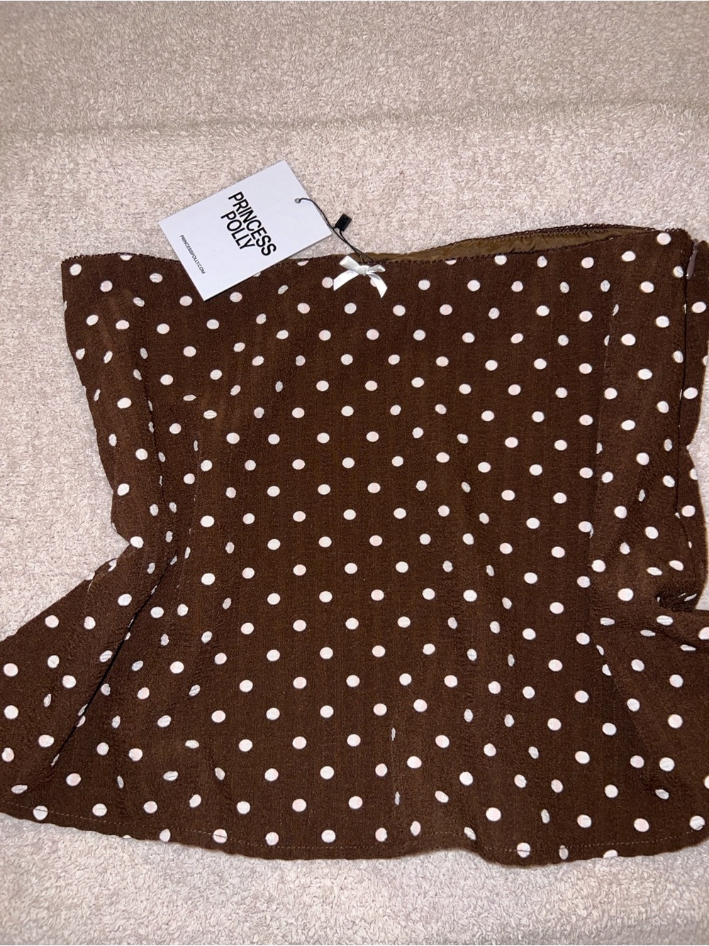 Princess Polly Brown Polka Dot skirt
